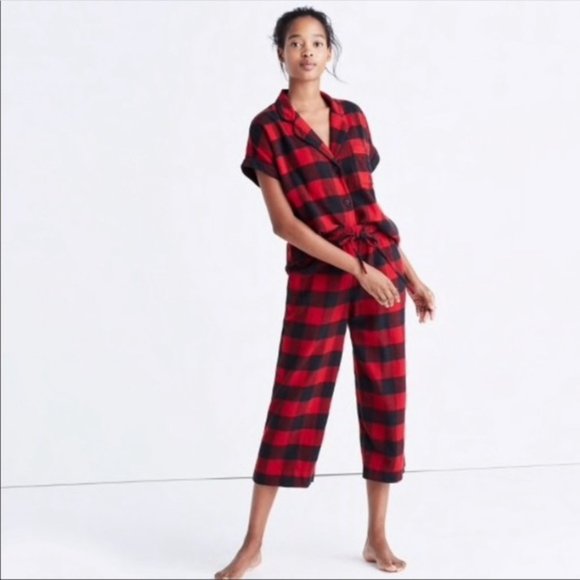Madewell Red Buffalo Plaid Bed Time Pajama Set S - Picture 1 of 5